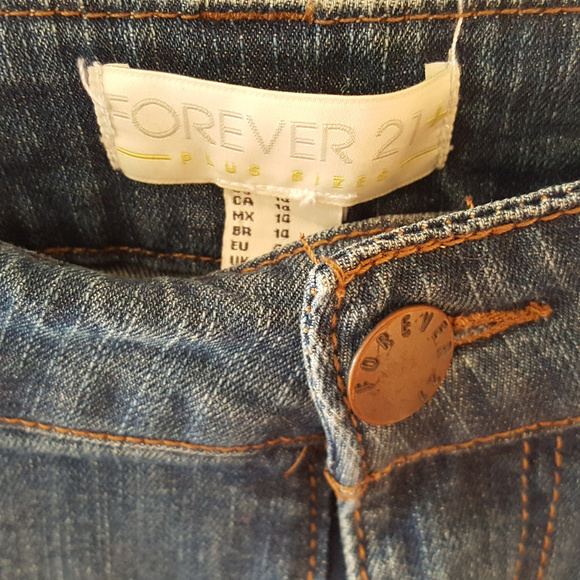 FOREVER 21 Jeans Stretch 14 Distressed 5 Pocket - Picture 2 of 3
